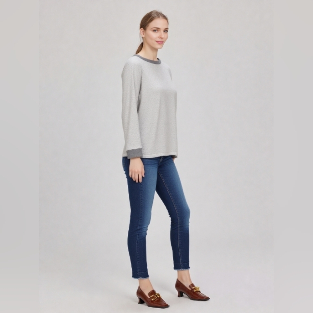 MADEWELL Gray French Terrycloth Sweatshirt, Size Small